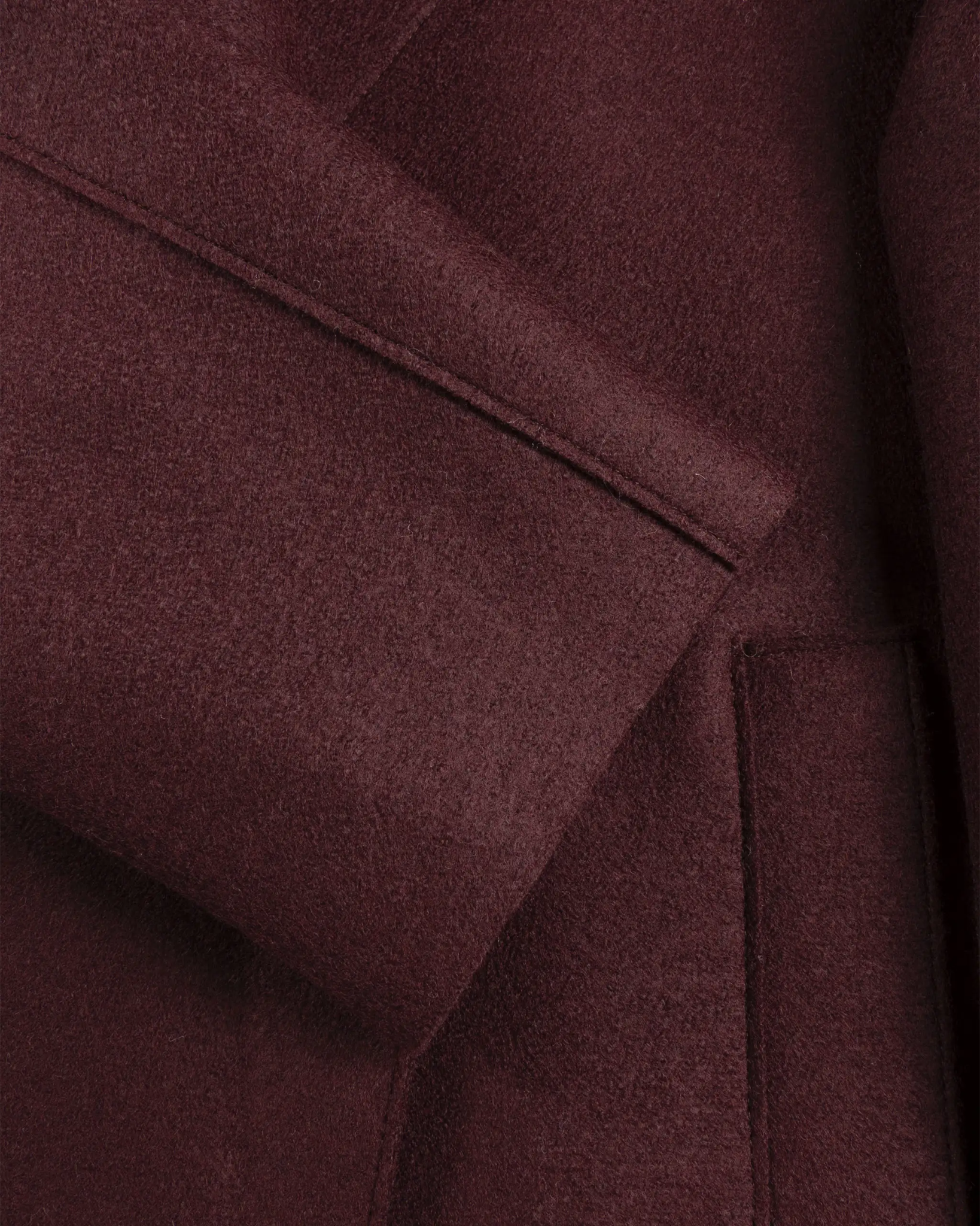 Barolofarbene Gekochte Gepresste Uni Wolle Kurzjacke von Harris Wharf London - Coats & Jackets HARRIS WARF