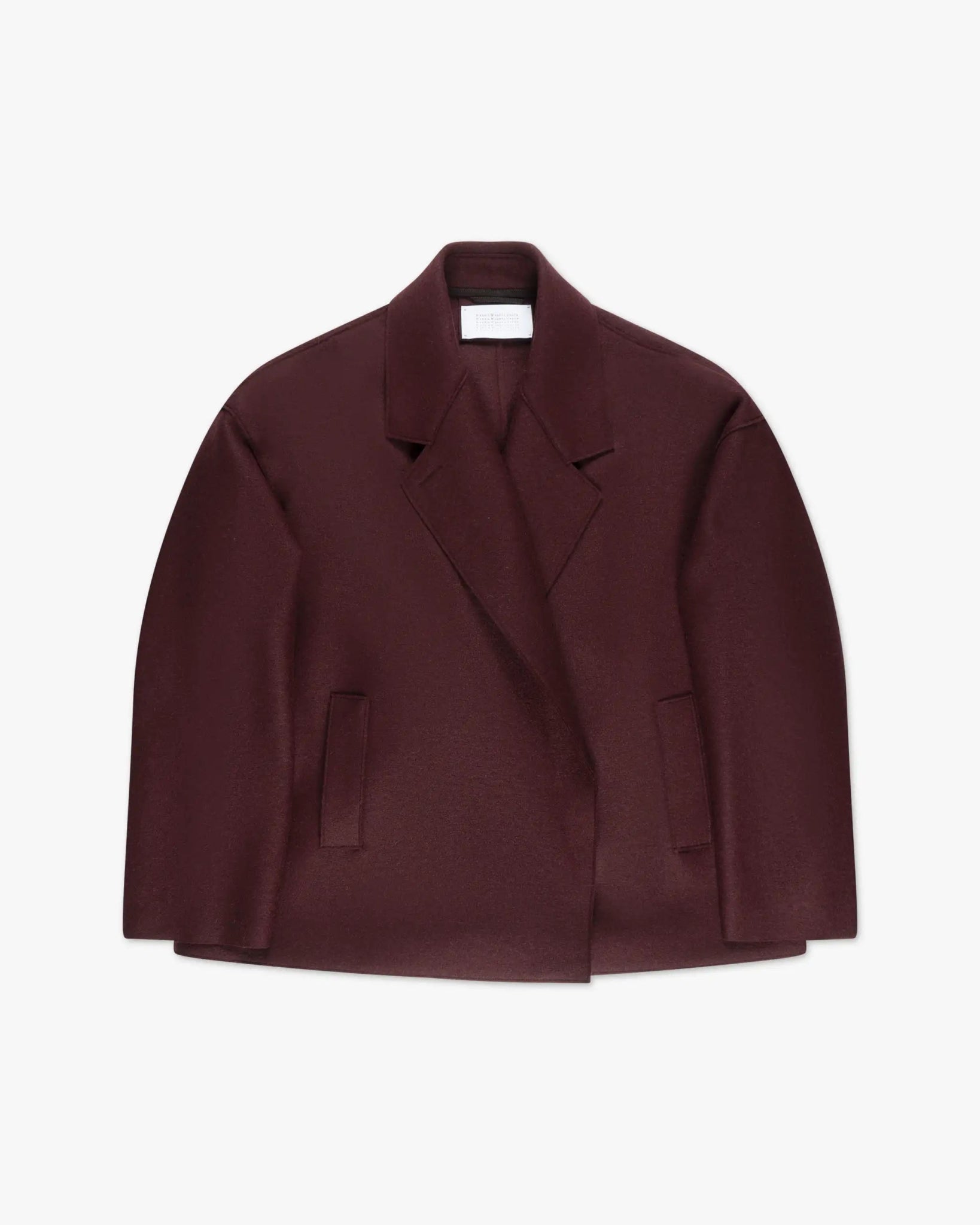 Barolofarbene Gekochte Gepresste Uni Wolle Kurzjacke von Harris Wharf London - Coats & Jackets HARRIS WARF
