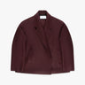 Barolofarbene Gekochte Gepresste Uni Wolle Kurzjacke von Harris Wharf London - Coats & Jackets HARRIS WARF