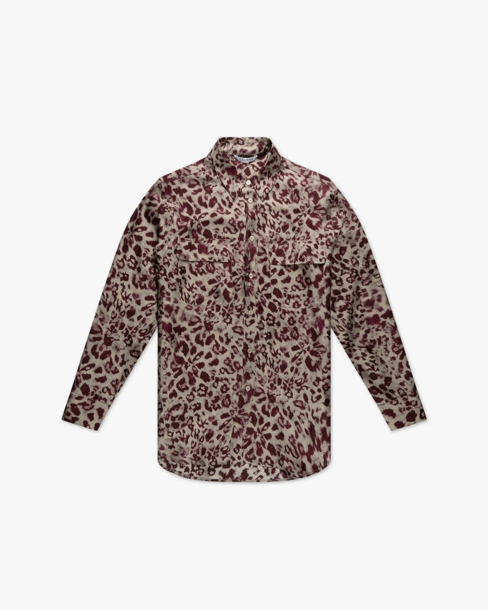 Barolofarbene Seidenbluse von Caliban - Blouses CALIBAN