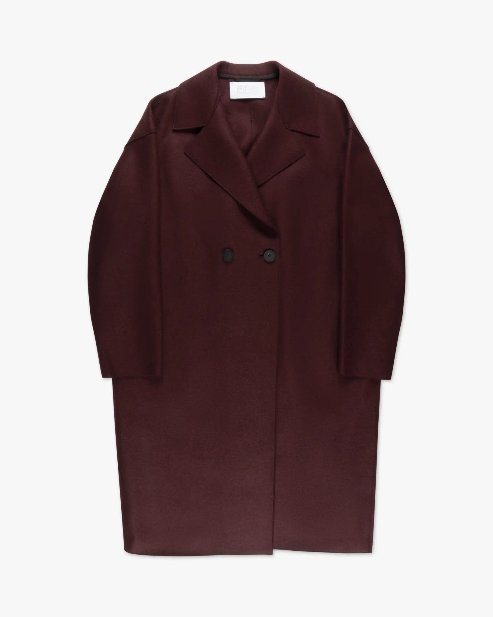 Barolofarbener Gekochter Gepresster Uni Woll Drop Shoulder Mantel von Harris Wharf London - Coats & Jackets HARRIS WARF