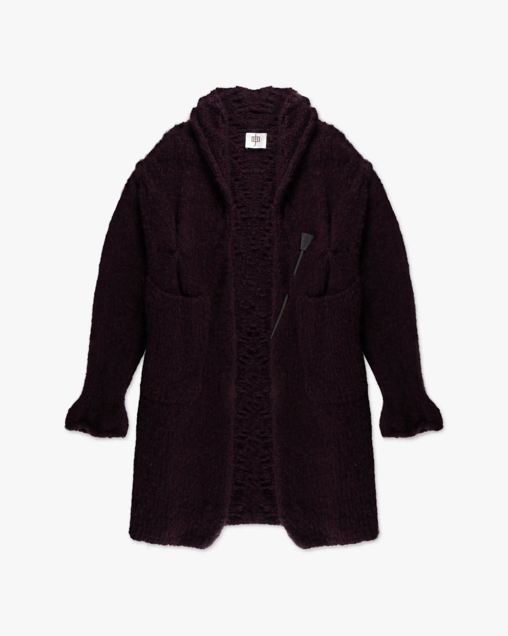 Barolofarben­er Langer Handstrick Cardigan von Judith Hartmann - Knitwear JUDITH HAARMANN