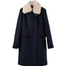 BAZAR DELUXE | DOUBLE BREASTED WOOL FAKE FUR TRIM JACKET - Coats & Jackets BAZAR DELUXE