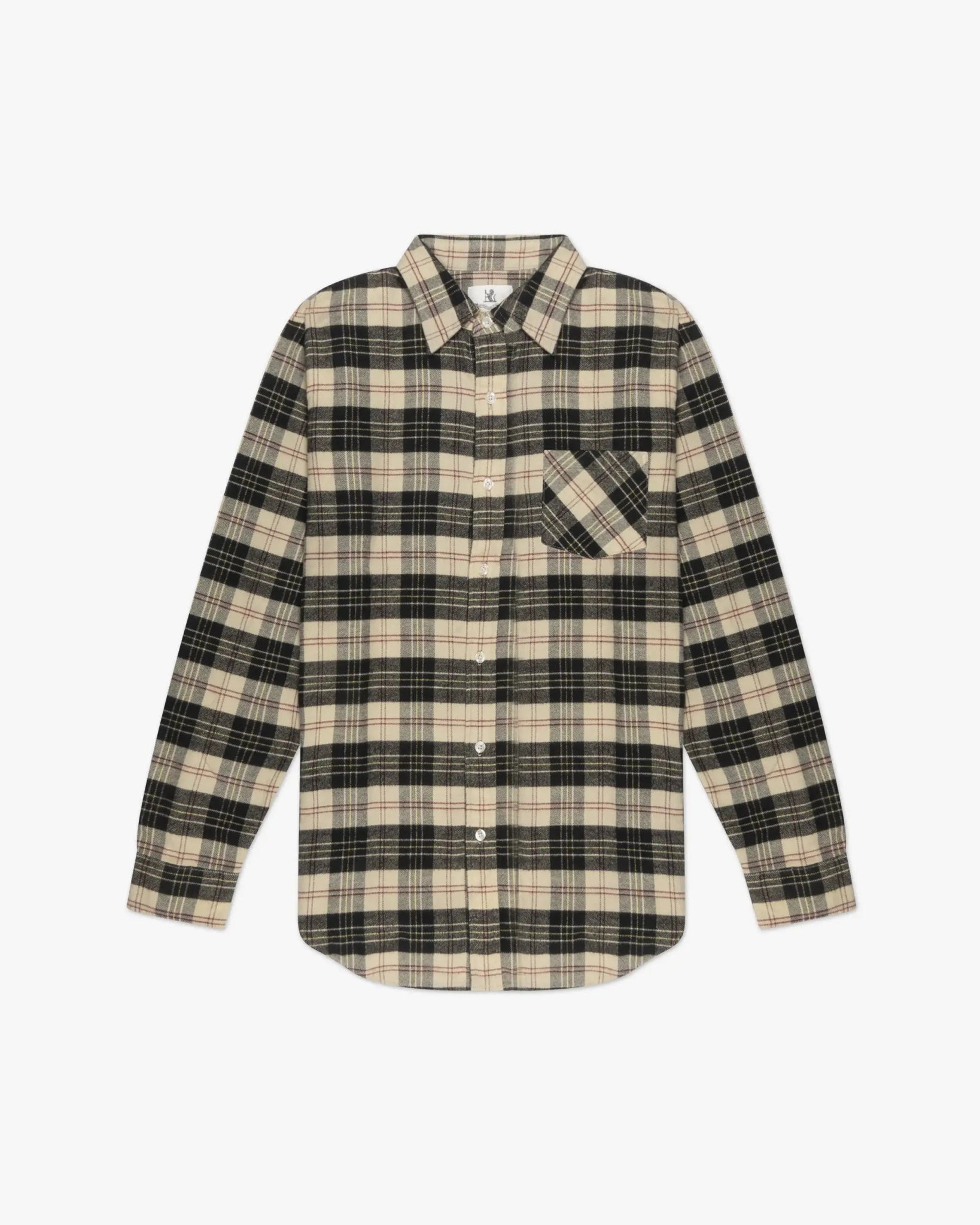 Beige schwarz kariertes Boyfriend Flanellhemd von The Denimist - Shirts THE DENIMIST