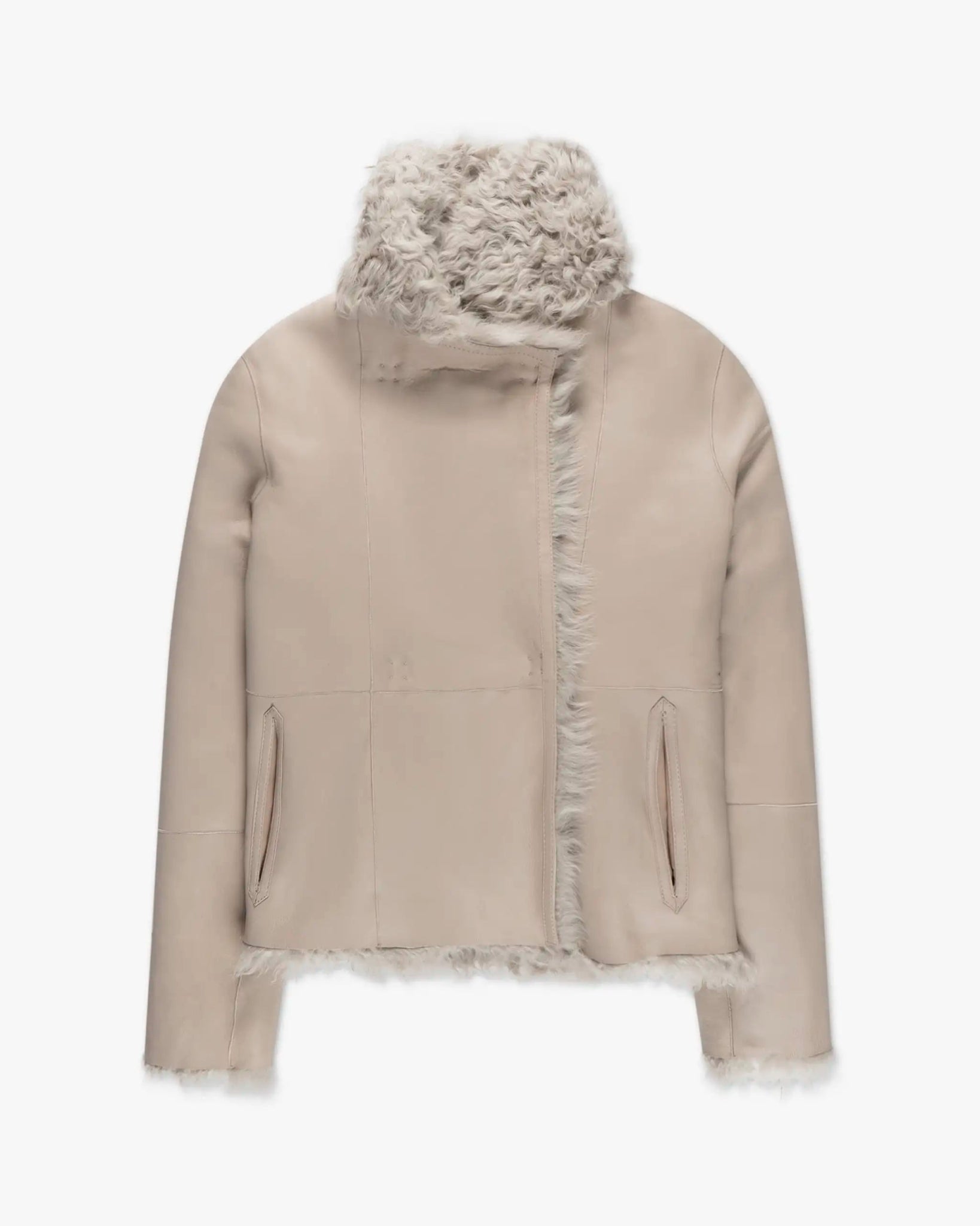 Beigefarbene Wendbare Toscana Lammfell Kurzjacke von Balatt - Coats & Jackets BALATT