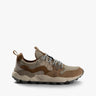 Beigefarbener Suede Nylon Mix Runner Sneaker von Flower Mountain - Shoes MOUNTAIN FLOWER