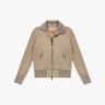 Biker mit Strickbesatz und pflanzlicher Wäsche von Giorgio Brato - Coats & Jackets GIORGIO BRATO