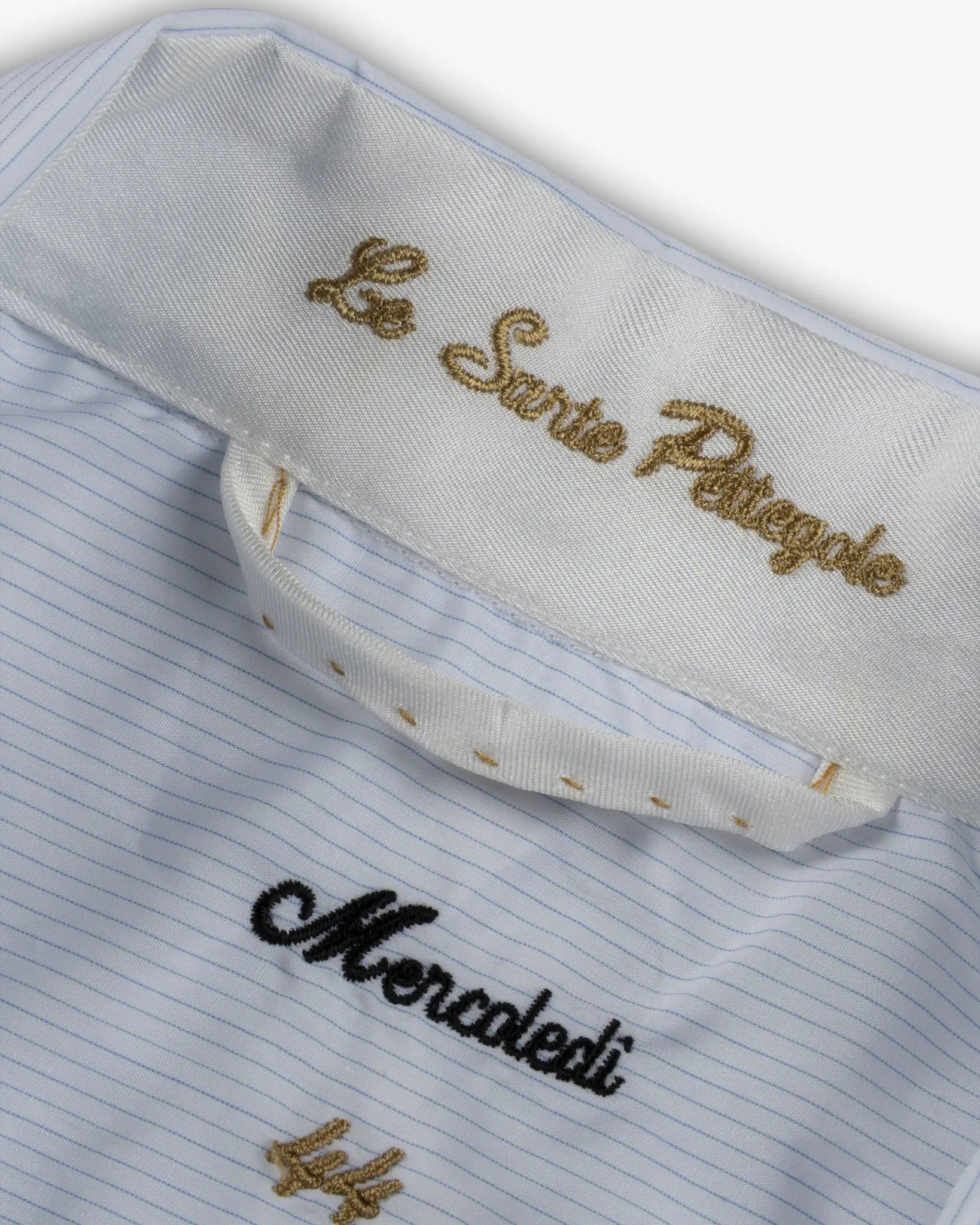 Blau weißes Baumwoll Hemdbluse von Le Sarte Pettegole - Blouses LE SARTE