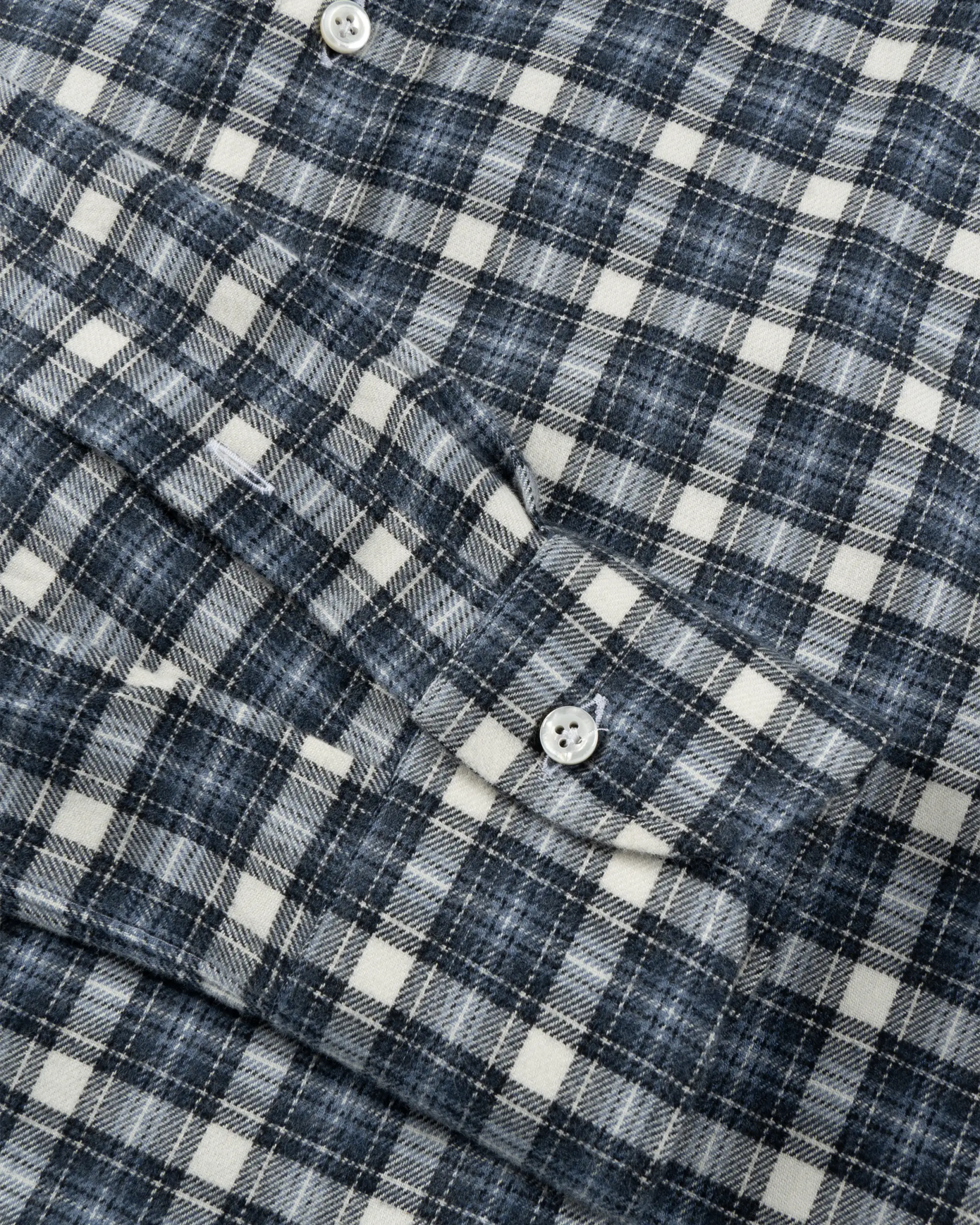 Blau Weißes Baumwolle Flanell Check Hemd Mit Button Down Kragen Normale Passform von Luciano Barbera - Shirts LUCIANO BARBERA