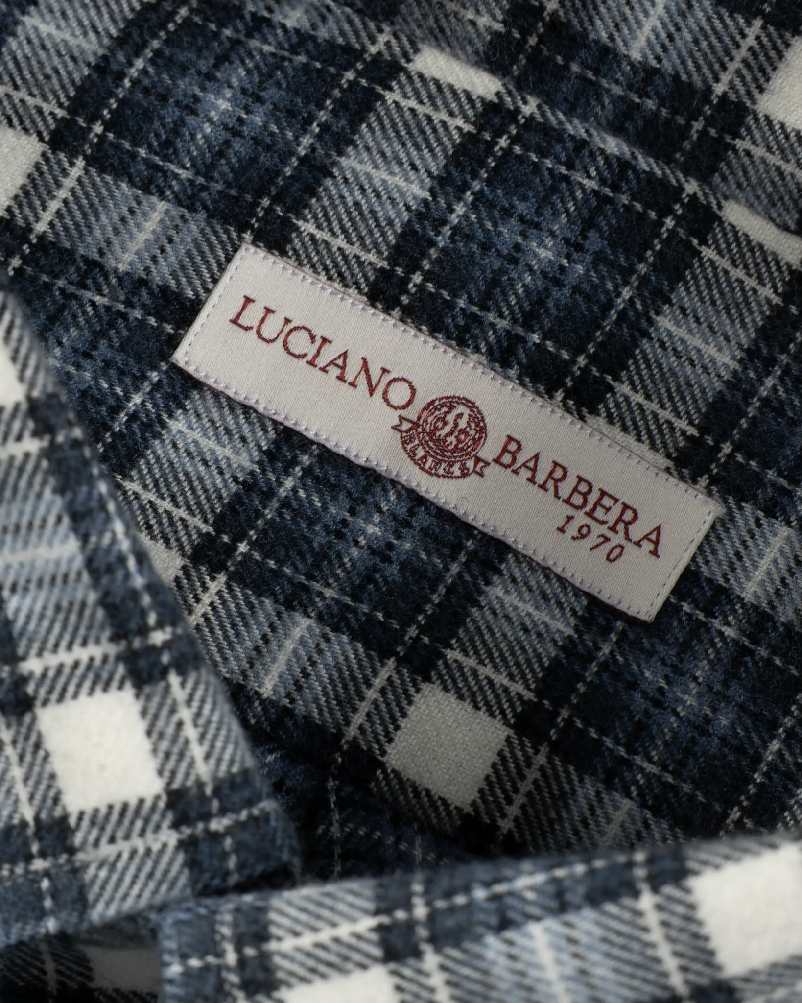Blau Weißes Baumwolle Flanell Check Hemd Mit Button Down Kragen Normale Passform von Luciano Barbera - Shirts LUCIANO BARBERA