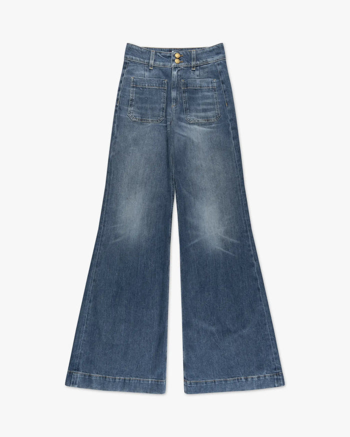 Blaue Delphine Extra Lange Icon Flair Hose von Seafarer