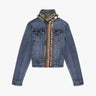 Blaue Denim Handgefertigte Verzierte Stretch - Denimjacke von Dassios - Denim DASSIOS