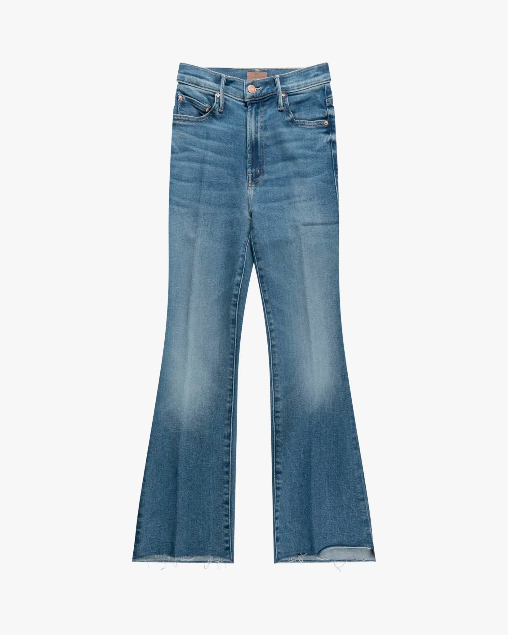 Blaue Insider Crop Step Fray Jeans Hose von Mother - Trousers MOTHER