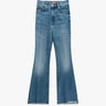 Blaue Insider Crop Step Fray Jeans Hose von Mother - Trousers MOTHER