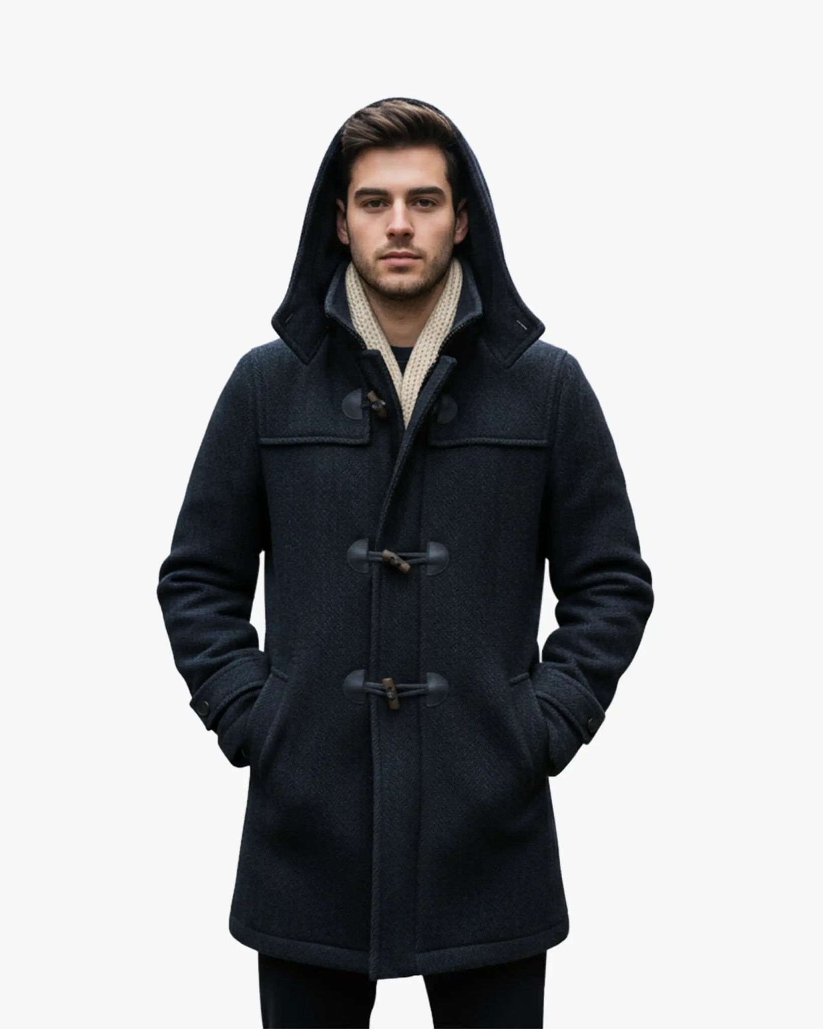 Blauer Wollmantel Montgomery von Luciano Barbera - Coats & Jackets LUCIANO BARBERA