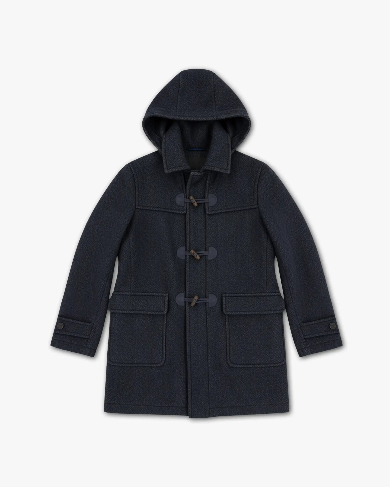 Blauer Wollmantel Montgomery von Luciano Barbera - Coats & Jackets LUCIANO BARBERA