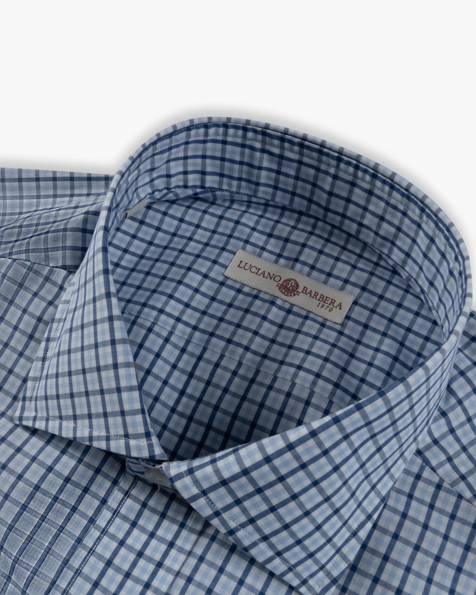 Blaues Baumwolle Check Hemd Mit Kent Kragen Schmale Passform von Luciano?Barbera - Shirts LUCIANO BARBERA