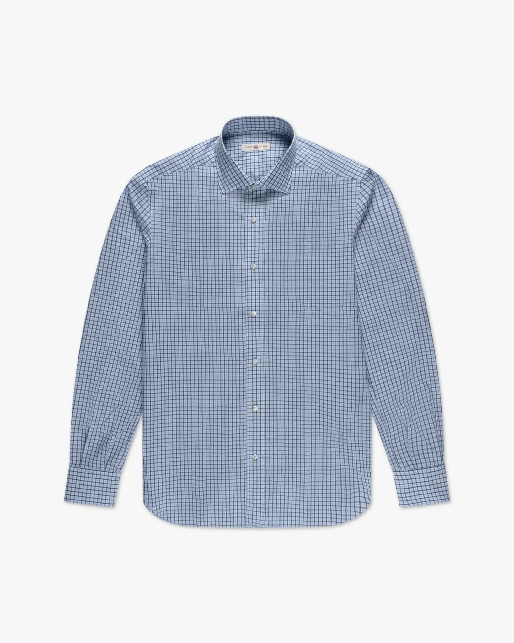 Blaues Baumwolle Check Hemd Mit Kent Kragen Schmale Passform von Luciano?Barbera - Shirts LUCIANO BARBERA