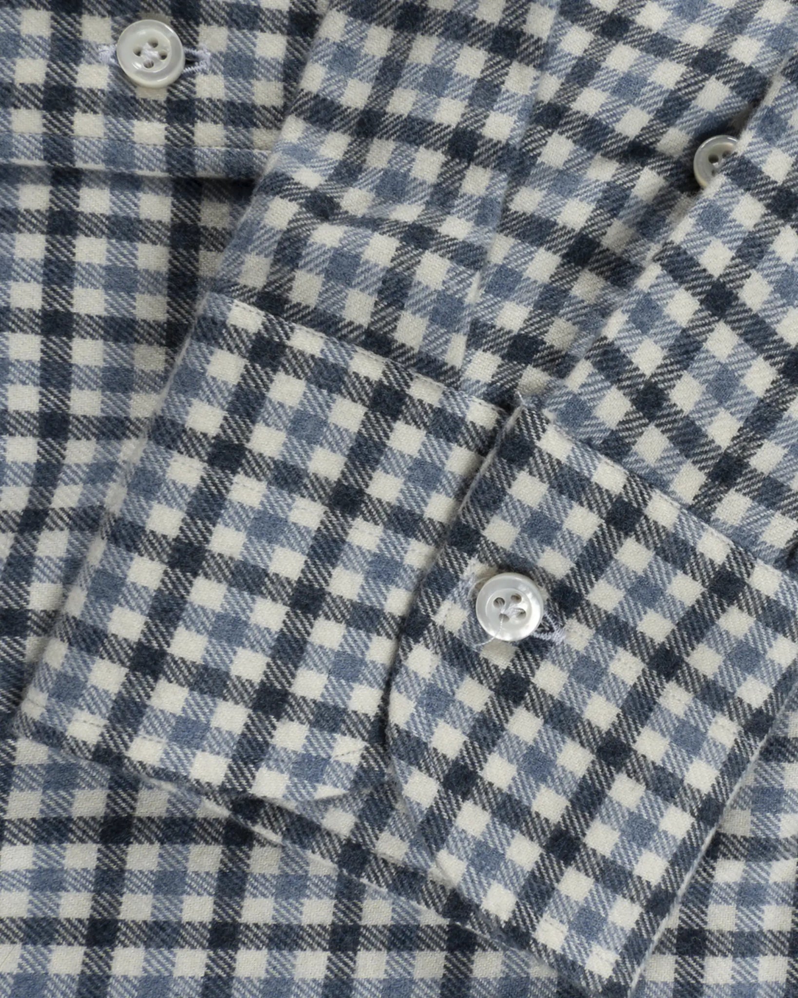 Blaues Baumwollflanell Button Down Check Hemd Regular Fit von Luciano Barbera - Shirts LUCIANO BARBERA