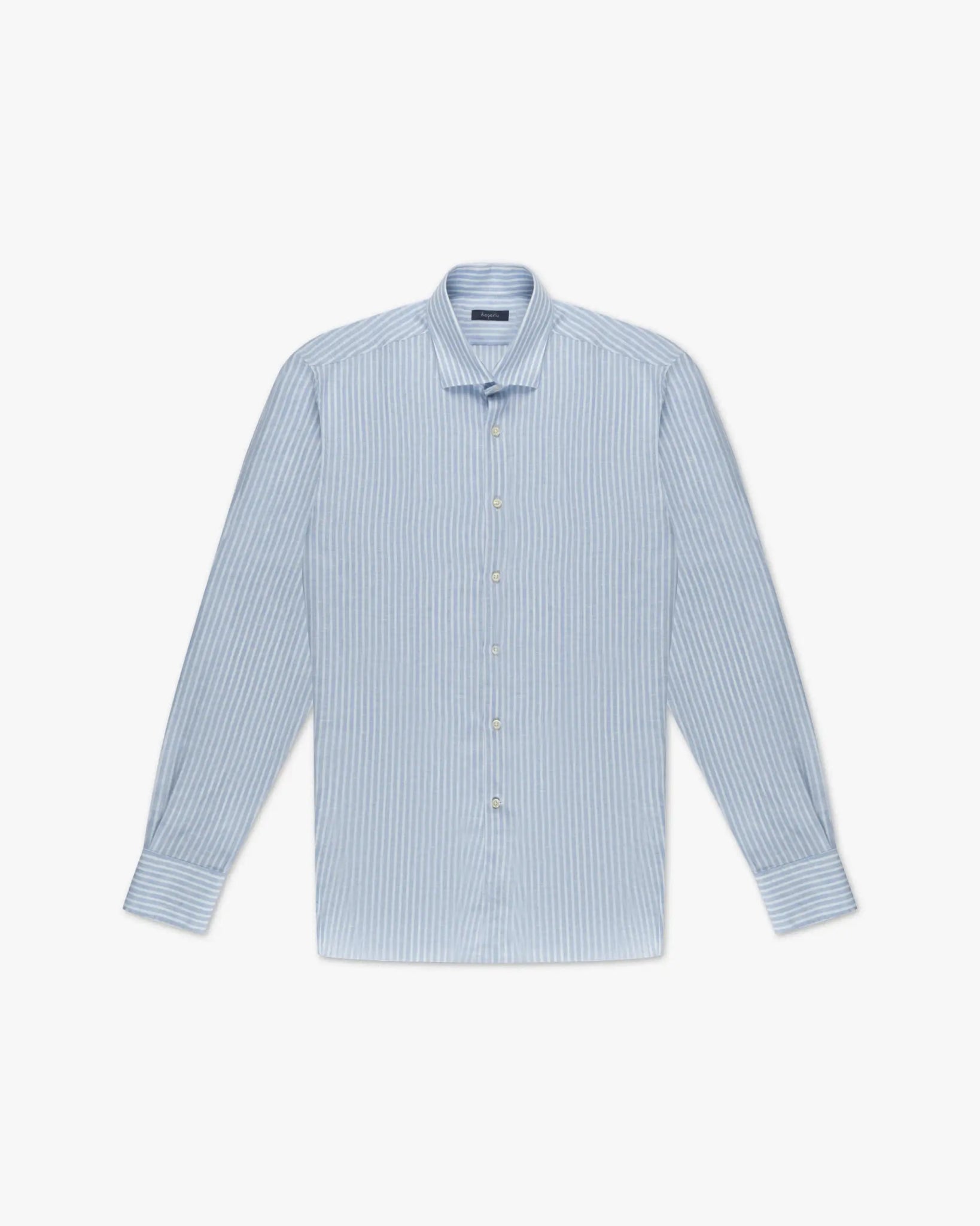 Blaues Leinen Streifen - Shirt von Deperlu - Shirts DEPERLU