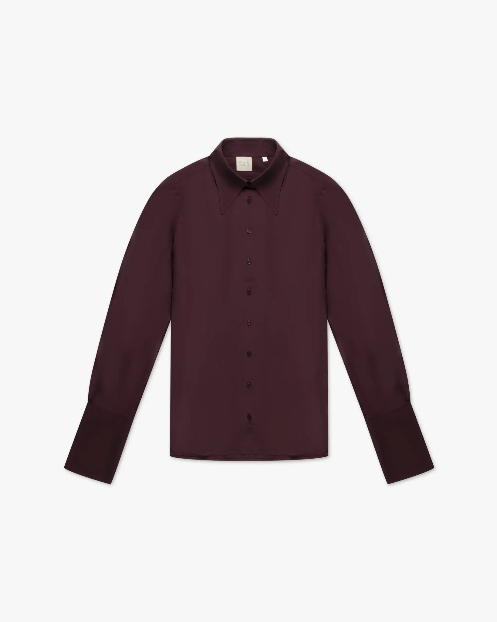 Bordeauxfarbene Silk Acetate Bluse mit Manschetten von Emanou - Blouses EMANOU