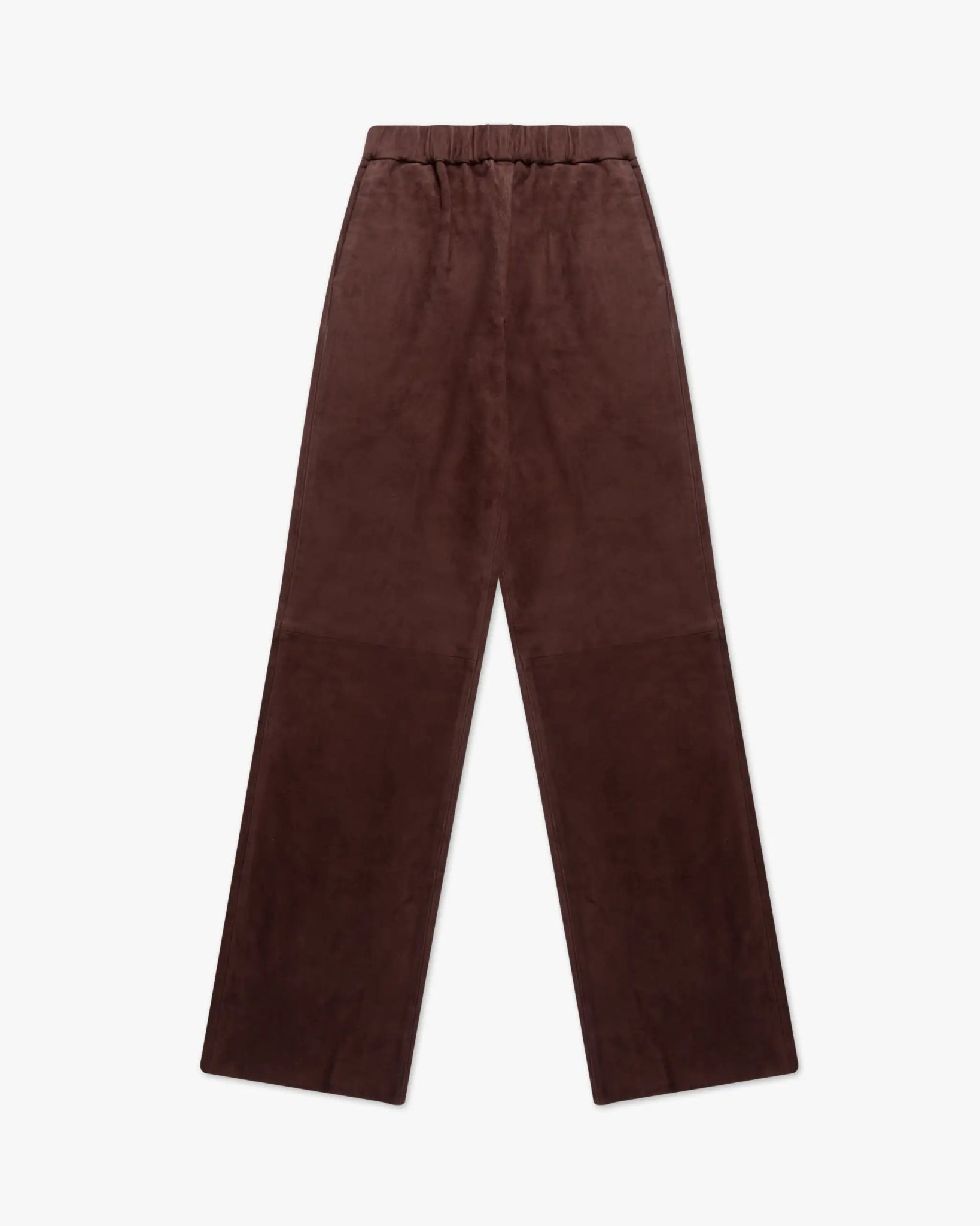 Bordeauxfarbene Stretchvelour Leder Wide Leg Hose von Novelle - Trousers NOVELLE