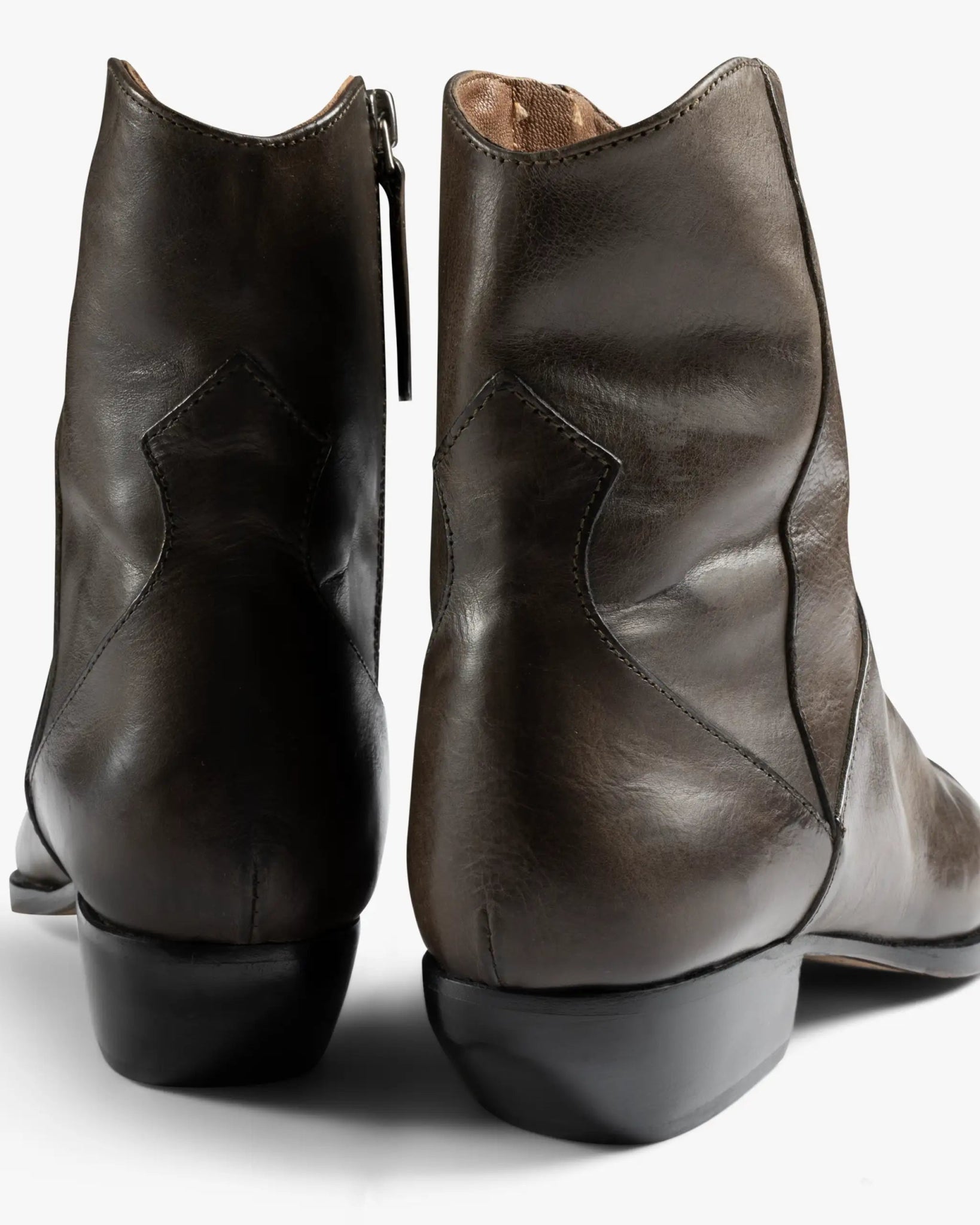 Boscogrüne Soft Nappa Zip Stiefelette von Elia Maurizi - Shoes ELIA MAURIZI