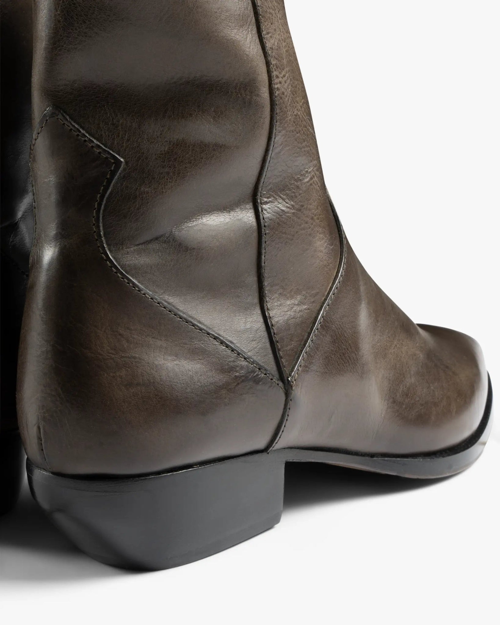 Boscogrüne Soft Nappa Zip Stiefelette von Elia Maurizi - Shoes ELIA MAURIZI