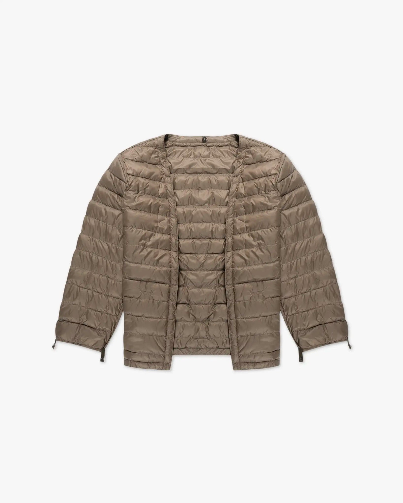 Braun Olivfarbene Detouchable Daunen Lining Jacke von Luciano Barbera - Coats & Jackets LUCIANO BARBERA