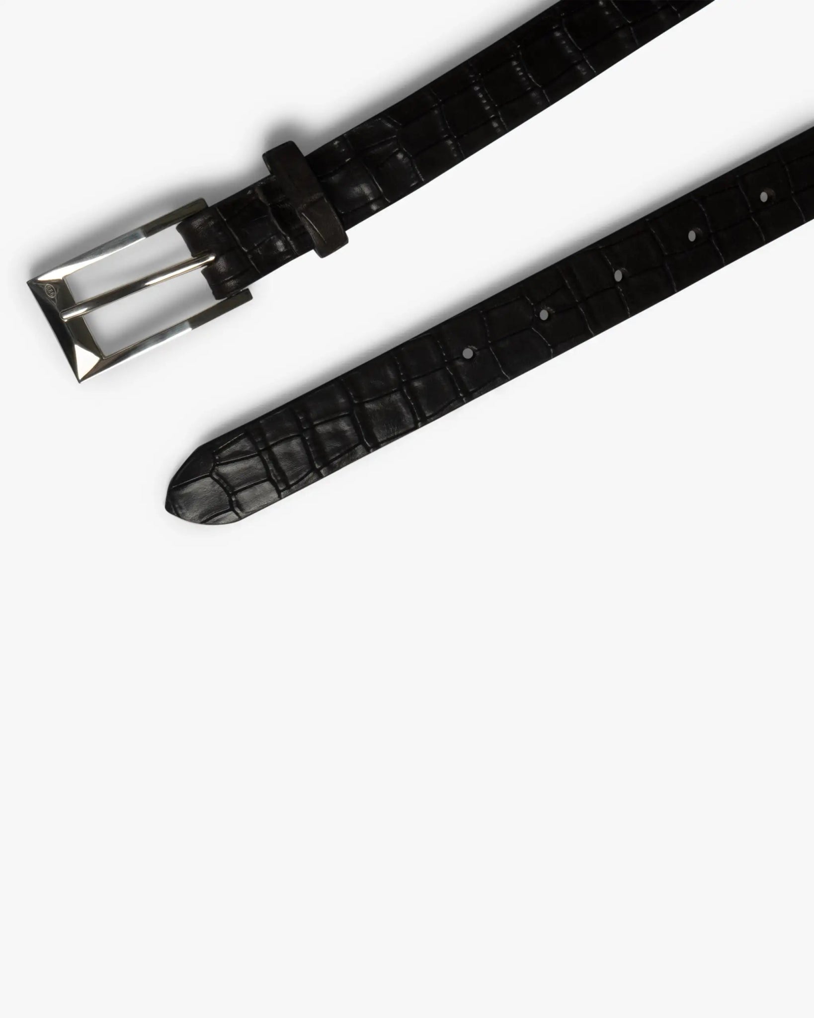 Braun - Sterlingsilber 250mm Kalbs Nappa mit Krokoprägung von Reptiles House - Belts GIANCARLO NEVOL