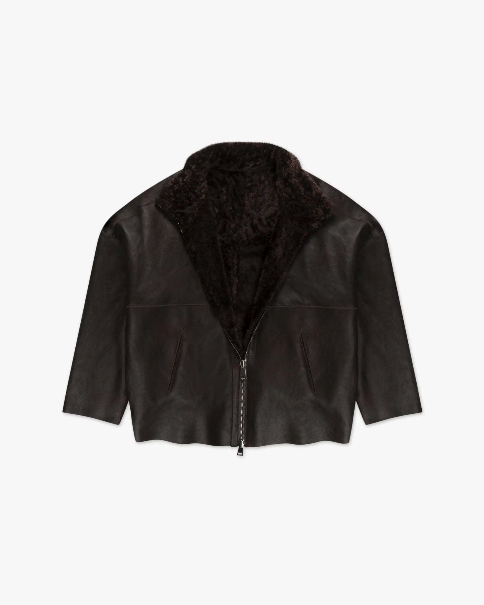 Braune Wendbare Spanische Lammfell Zip Jacke von Giorgio Brato - Coats & Jackets GIORGIO BRATO