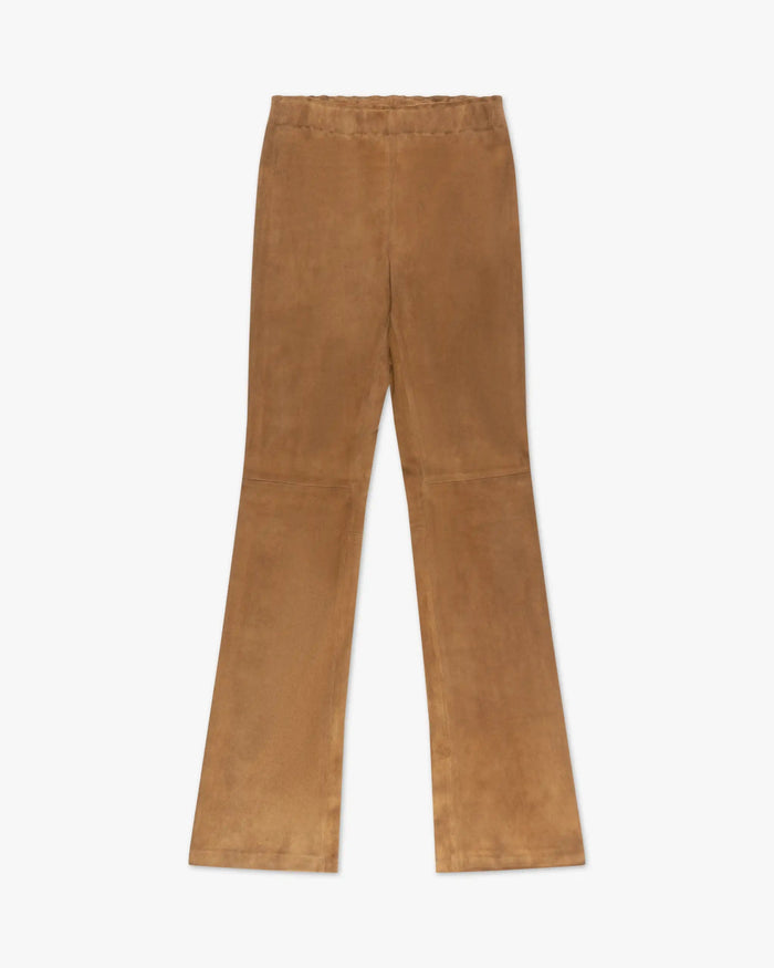 Braunfarbene Stretch Velour Hose von Stouls