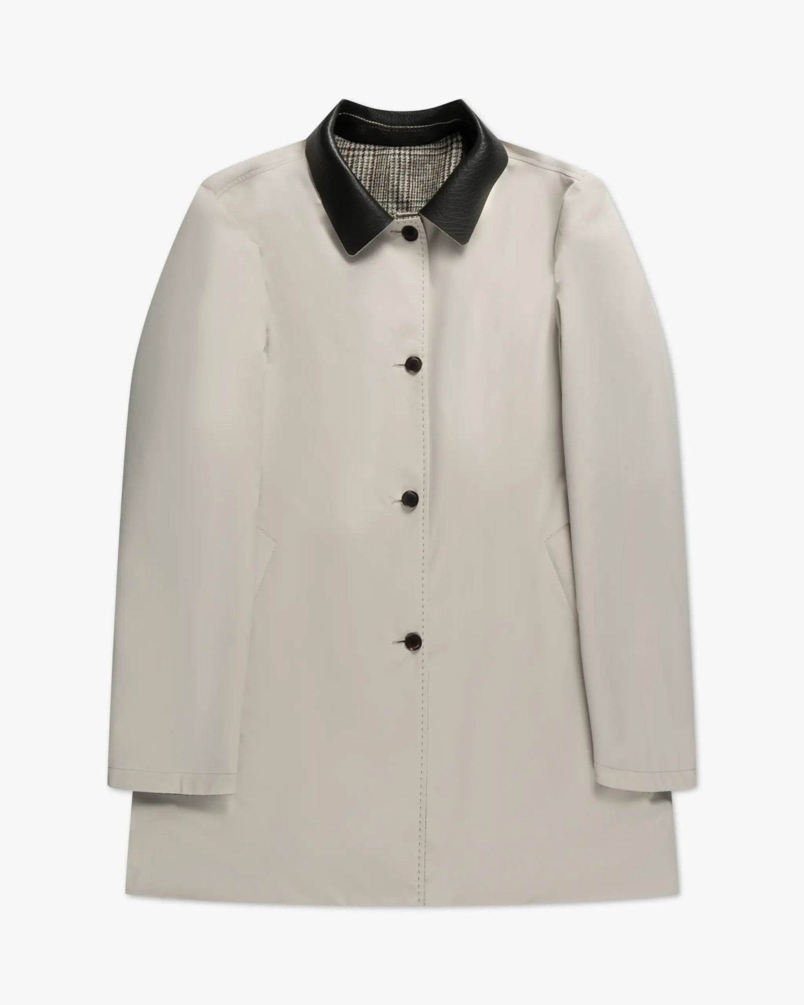 Braungrauer Prince of Wales Mantel von Luciano Barbera - Coats & Jackets LUCIANO BARBERA