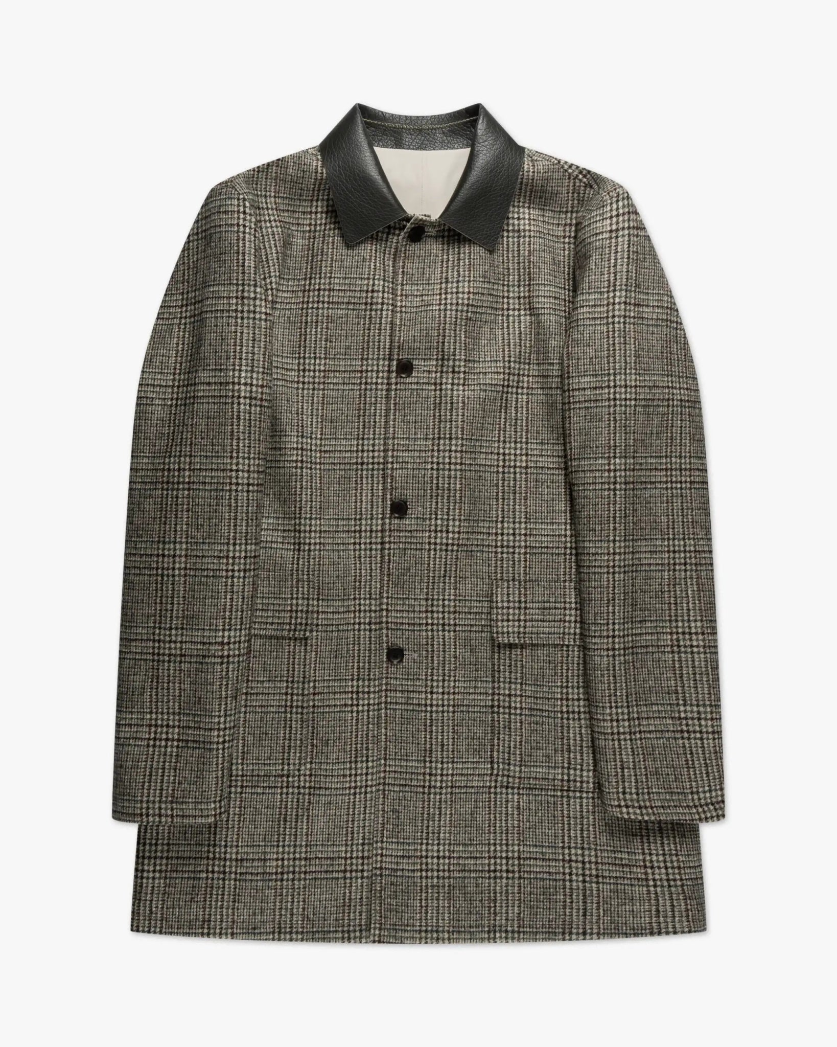 Braungrauer Prince of Wales Mantel von Luciano Barbera - Coats & Jackets LUCIANO BARBERA