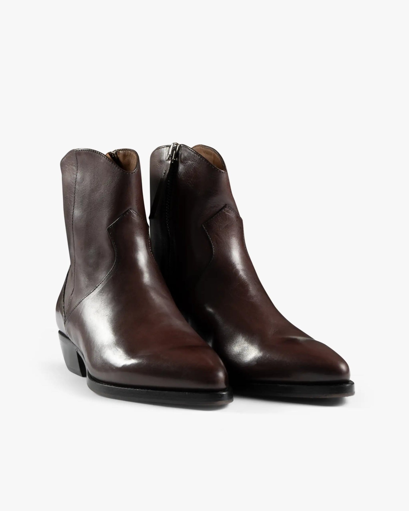 Burgunderrote Soft Nappa Zip Stiefelette von Elia Maurizi - Shoes ELIA MAURIZI