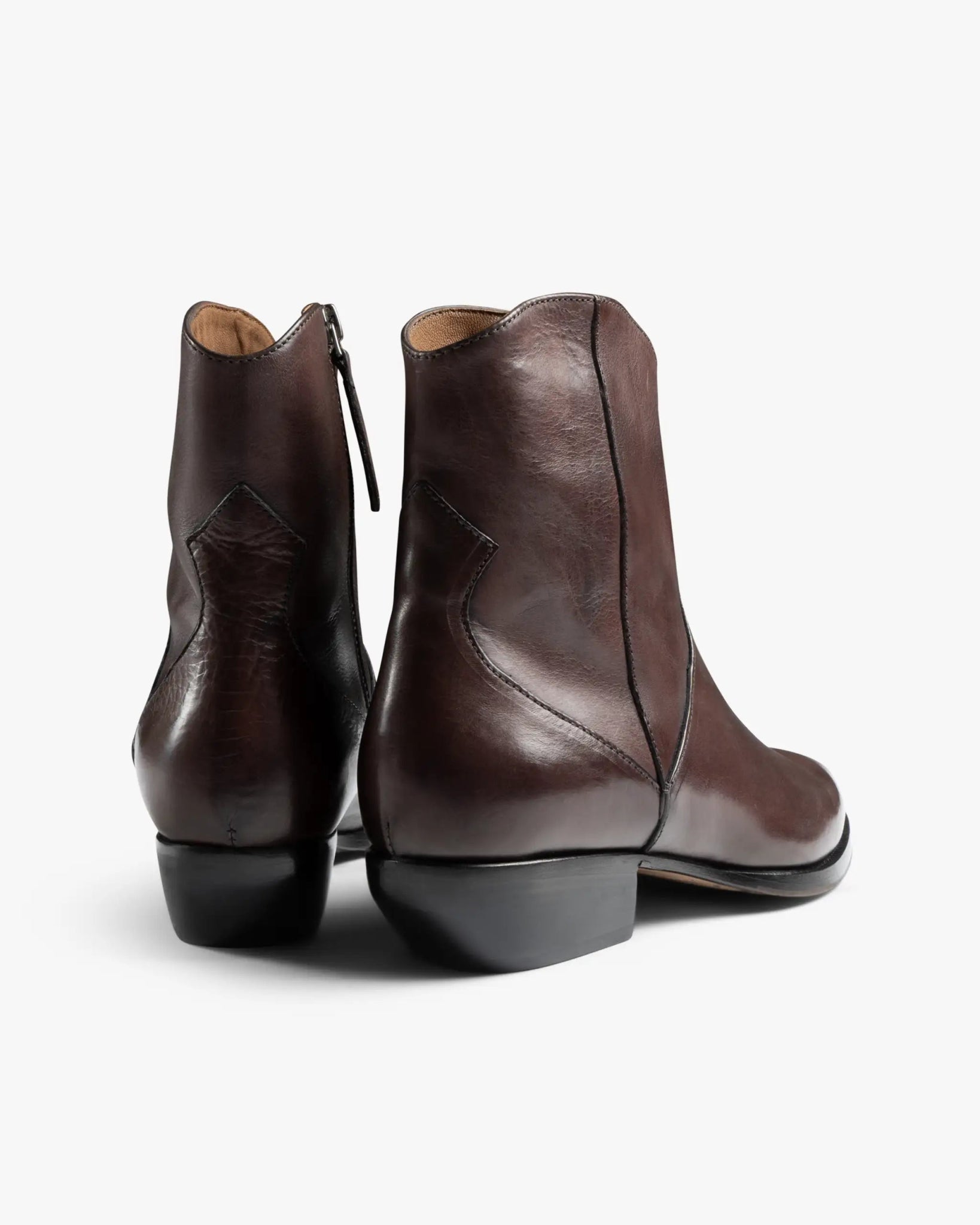 Burgunderrote Soft Nappa Zip Stiefelette von Elia Maurizi - Shoes ELIA MAURIZI