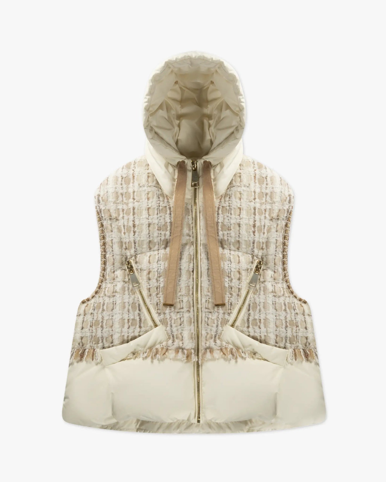 Butterfarbene Khris Tweed Pufferweste von Khris Joy - Vests KHRISJOY
