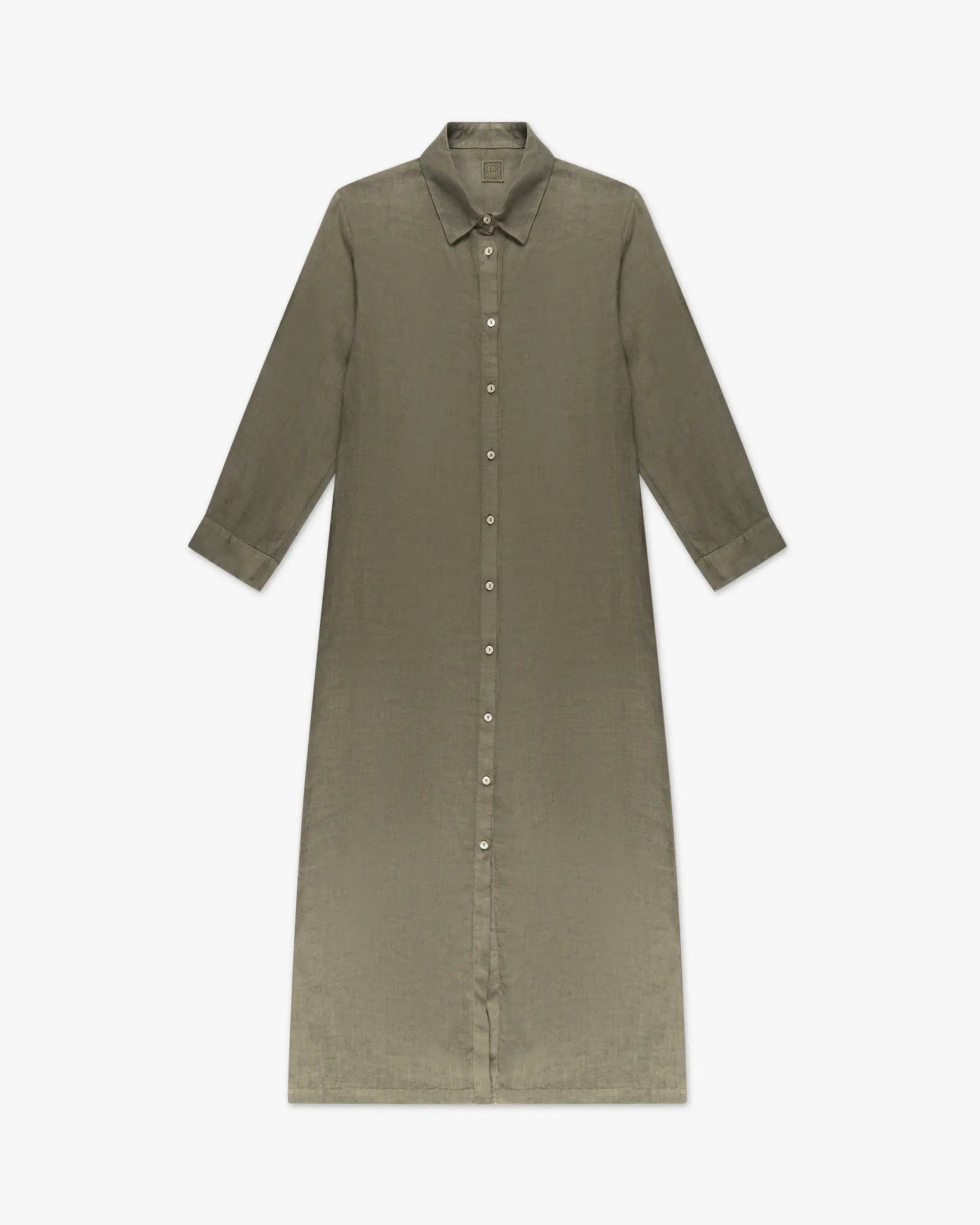 Cafe Soft Military Verblasstes Leinen Langkleid von 120% Lino - Dresses LINO 120%