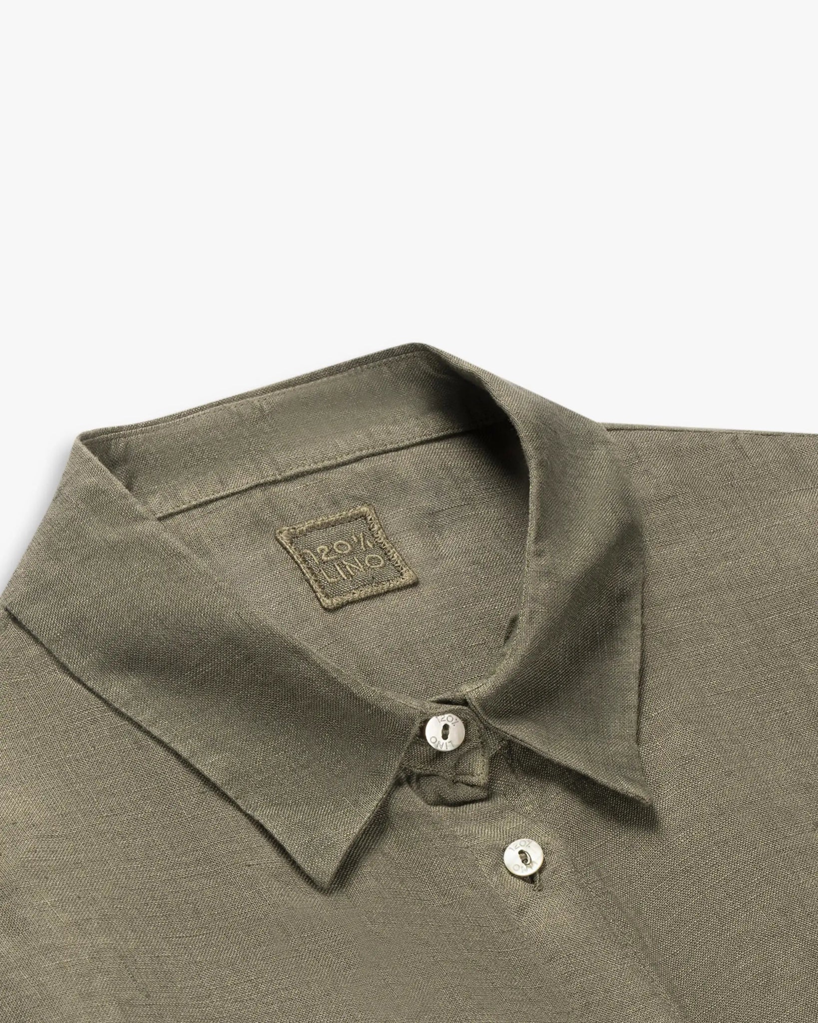 Cafe Soft Military Verblasstes Leinen Langkleid von 120% Lino - Dresses LINO 120%