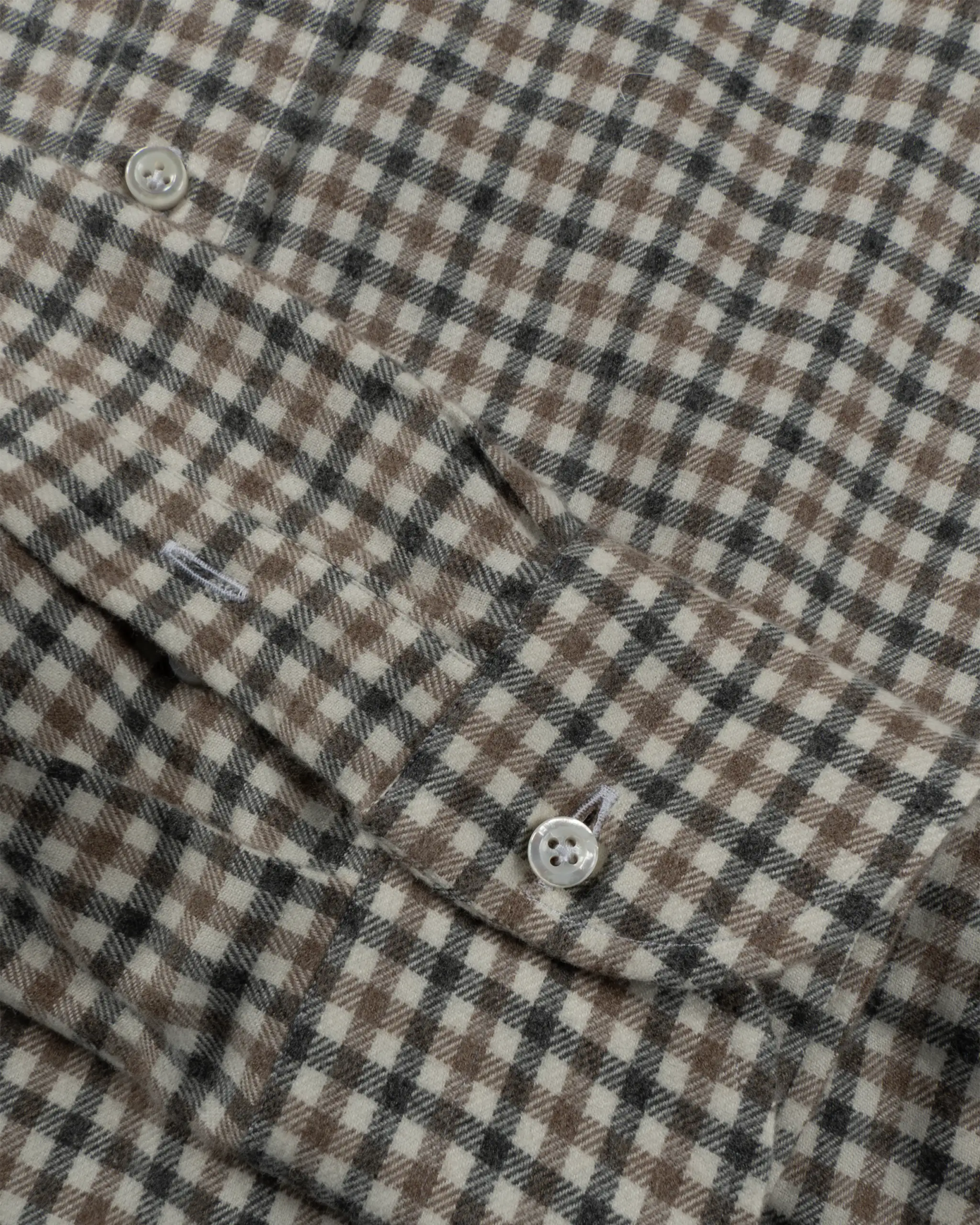 Camel Beiges Baumwolle Flanell Check Hemd Mit Button Down Kragen Normale Passform von Luciano Barbera - Shirts LUCIANO BARBERA