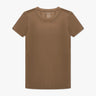 Camelfarbenes Halbarm Rundhals Basic Shirt von Majestic Filatures - Shirts MAJESTIC