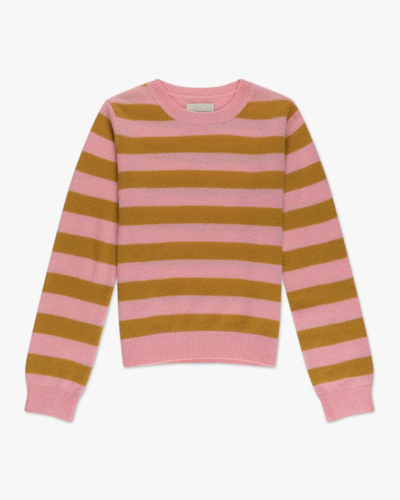 Candy Spic Pinkfarbener Gestreifter Cashmere Rundhals Pullover von Jumper - Knitwear JUMPER