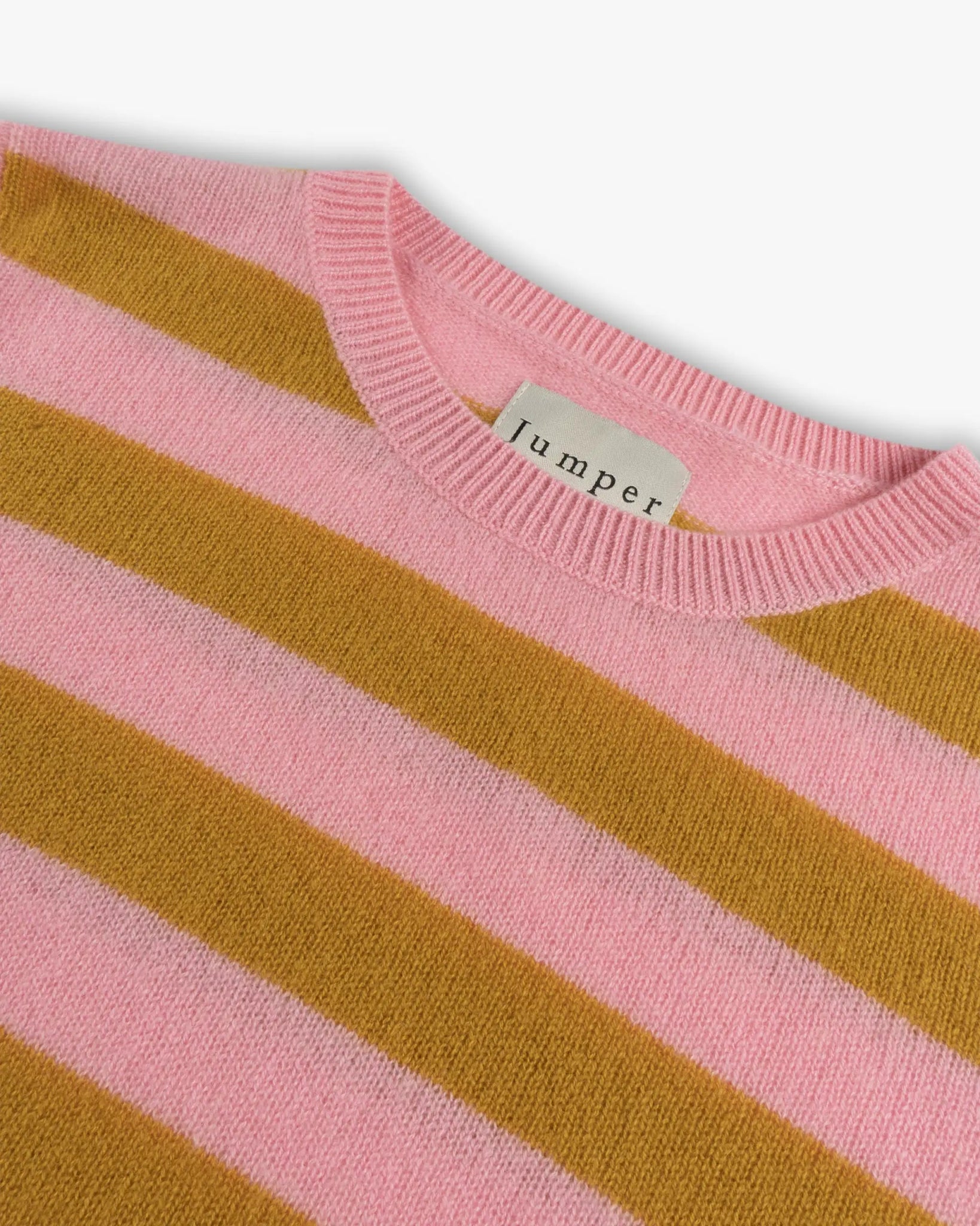 Candy Spic Pinkfarbener Gestreifter Cashmere Rundhals Pullover von Jumper - Knitwear JUMPER