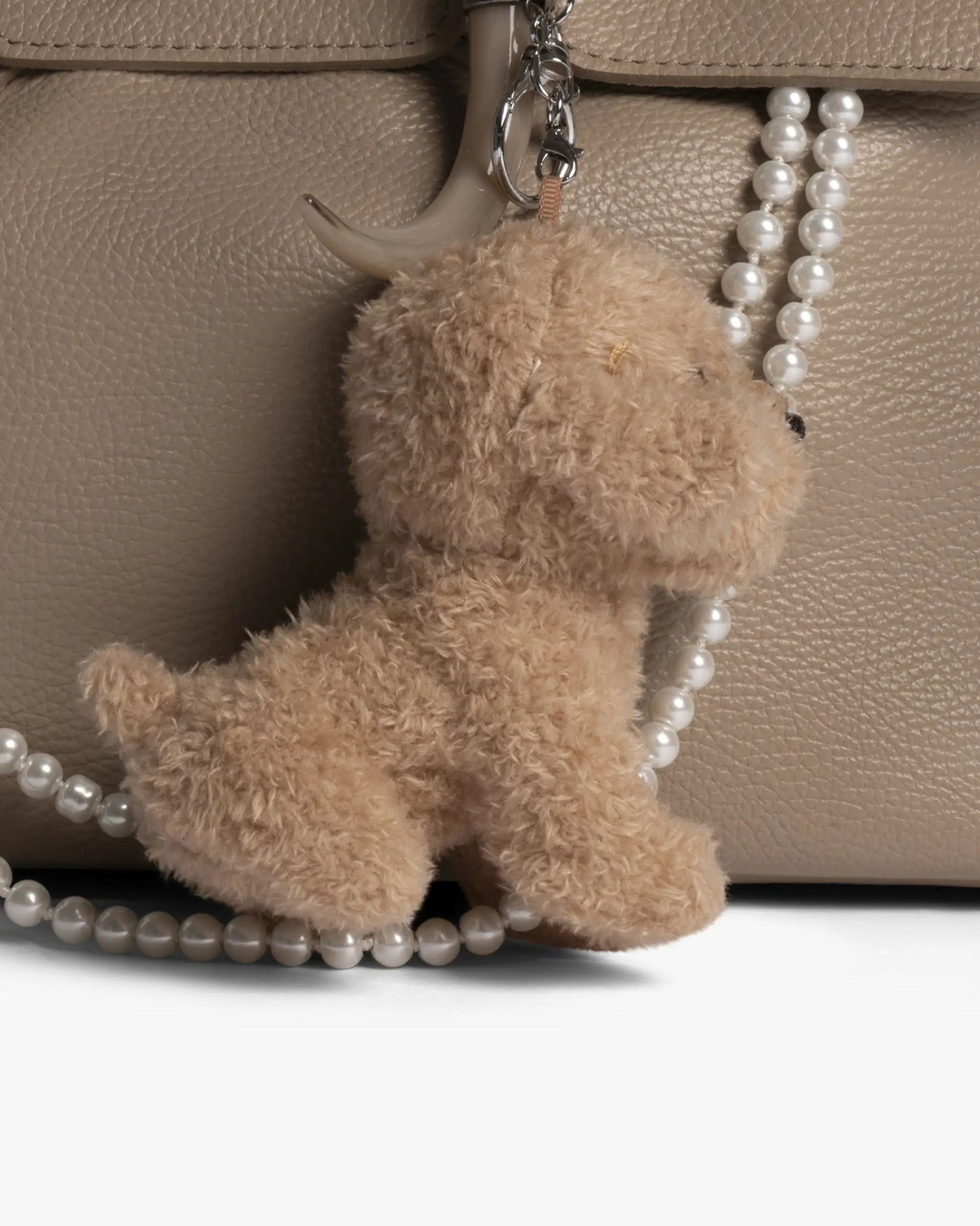 Cappuccinofarbene Nappaleder - Tasche mit Schmuckbesatz und Schulterriemen von Mia Bag - Accessories MIA BAGS
