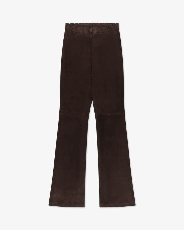 Castorbraune Stretch Velour Hose von Stouls