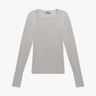 Chalkfarbenes Long Sleeve Open Crew Neck T-Shirt von Michael Stars - Shirts MICHAEL STARS