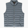 Chambray Blaue Stretch Eider Daunen Weste von Moorer - Vests MOORER