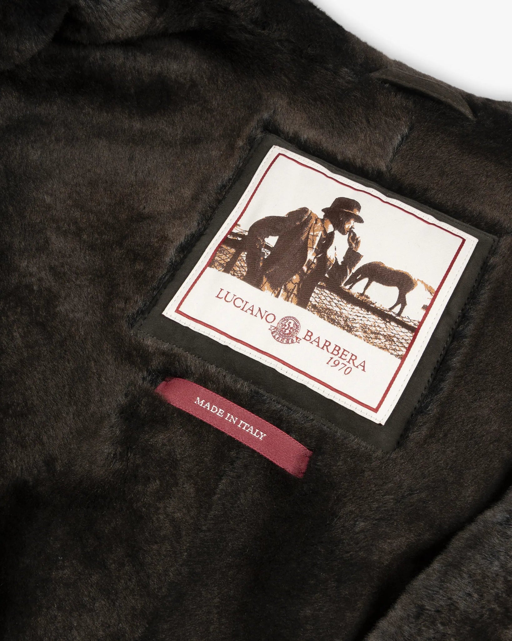 Charcoalfarbene Stormsystem Wool mit Sherling Jacke von Luciano Barbera - Coats & Jackets LUCIANO BARBERA