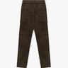 Chocolatebraune Stretchvelour Leder Cargo Hose von Novelle - Trousers NOVELLE
