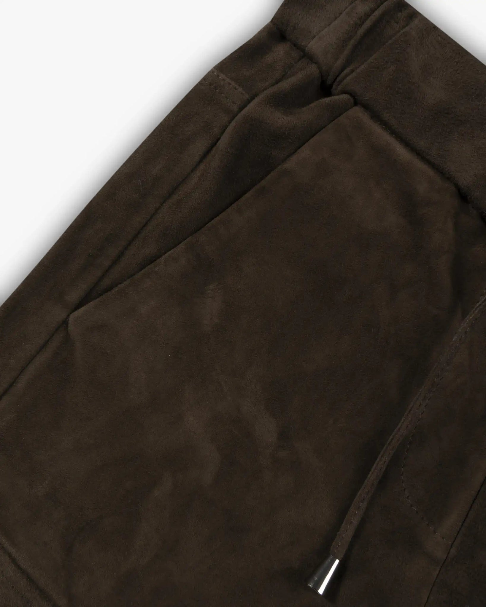 Chocolatebraune Stretchvelour Leder Cargo Hose von Novelle - Trousers NOVELLE